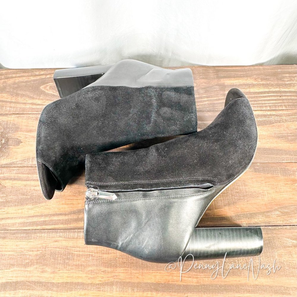 Sam Edelman Yarin Peep Toe Heeled Boots Black Size 8 - Picture 7 of 11